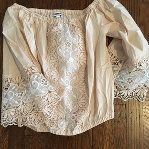 Express off the shoulder lace top